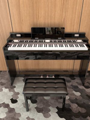 OFFARNIY/欧梵尼 键盘乐器 OFN-663 B款黑烤漆+双人凳（三踏立盖款）蓝牙多功能