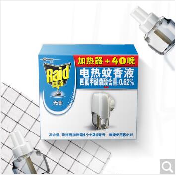 雷达（Raid） 无香型 电热液体蚊香器套装香型无线器+无香40晚 超值装1器 +21ml