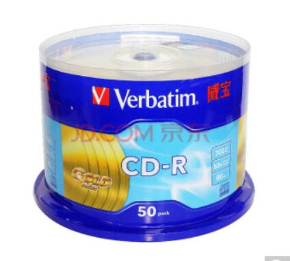 威宝（Verbatim）64036黄钻系列 金色版面52X CD-R 700M 50片装